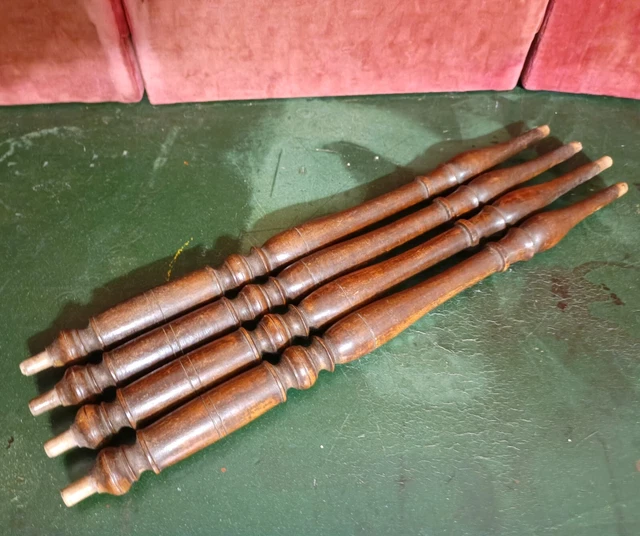 4 wood turned spindle column - Antique French architectural salvage 18 th c