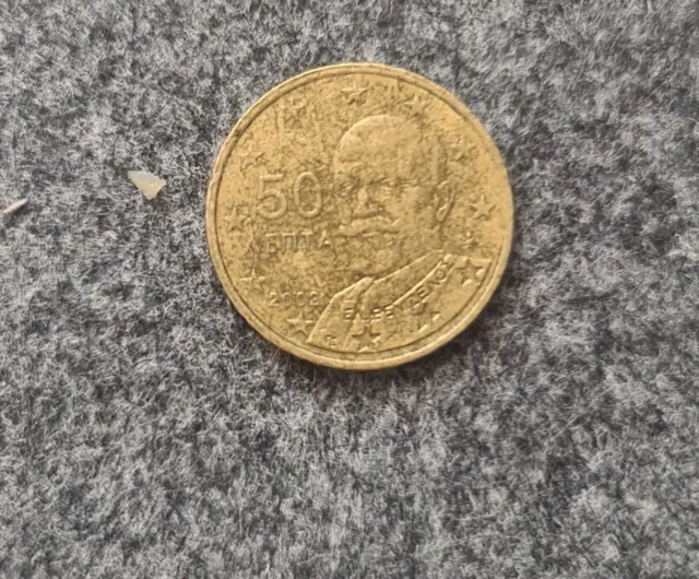 50 cent LEPTA Euro Münze Griechenland 2002 Grecce-Selten Rarität