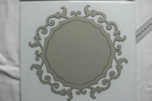 Vintage Circle Fancy Overlay DieCut Chipboard 245mmAcross Twiddleybitz OV014 GFB