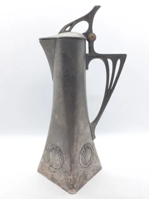 RARO de WMFG Art Nouveau Britannia jarra de licor de zinc-antimonio-cobre...