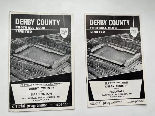 Notts County v Millwall & Darlington 1967 Match Day programme VGC