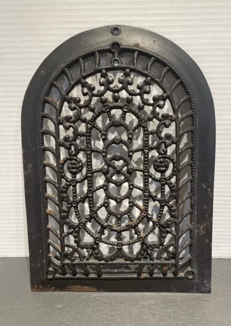 Antique Cast Iron Arched Top Wall Register Heat Grate