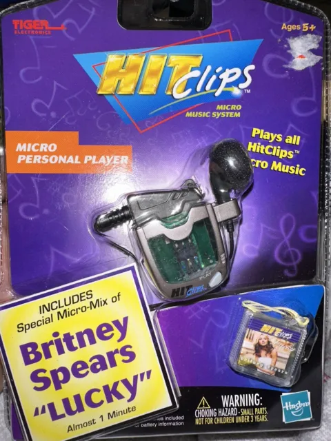 Tiger Hit Clips Britney Spears Lucky Micro Personal Player 2001 NEW