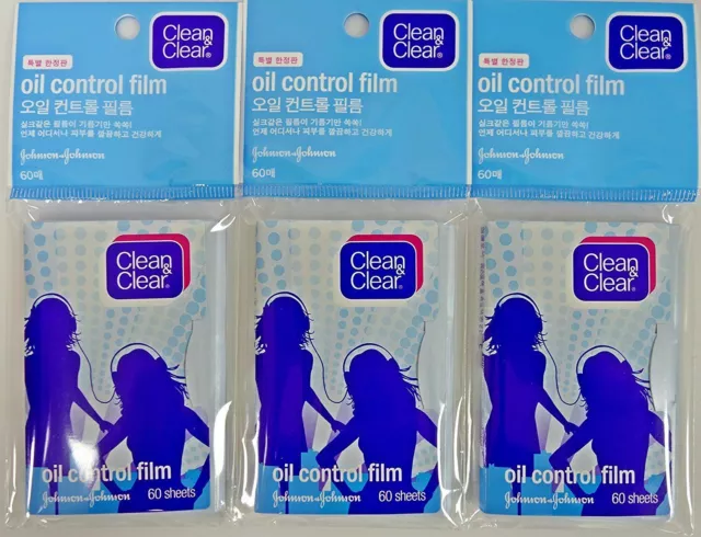 Clean & Clear Oil Control Film Oil-Absorbing Blotting Paper 60 Sheets (3 Pack)