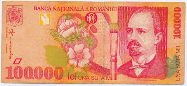 Romania 100,000 Lei 1998, P.110_F