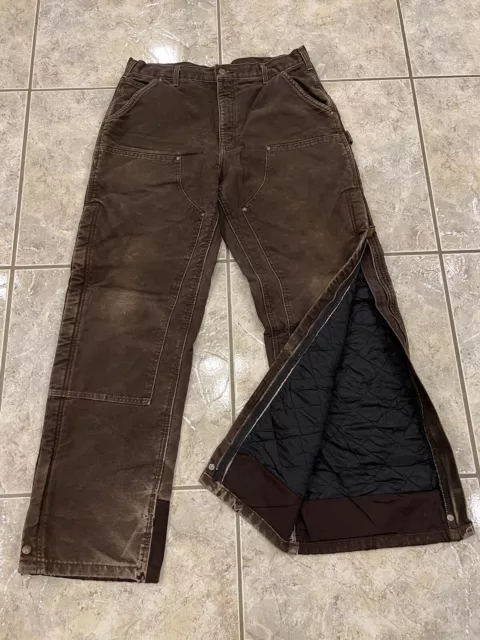 Carhartt b194 sandstone waist overall quilt lined clearance