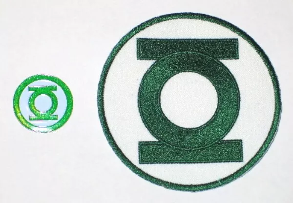 Green Lantern Classic Lantern Logo Metal Pin and Embroidered Patch Set of 2 NEW