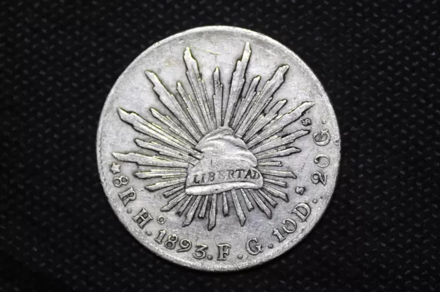 Mexico - Republic 1893 Ho FG 8 Reales Silver Coin ( Weight : 26.99 g ) C57
