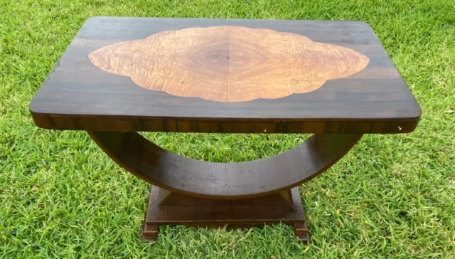 Australian Art Deco U shaped Walnut & inlaid Coffee TABLE