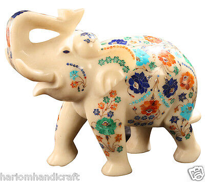 Elephant 7 " Figurine Treillis Camion Up Marbre Beau Éléphant Extérieur Décor Cadeaux 