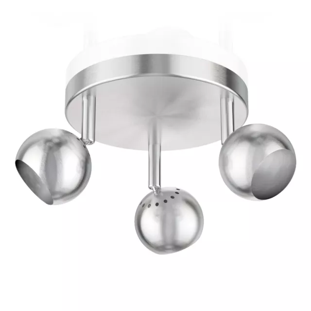 Lampada da soffitto TAURI, a tre luci, acciaio inox opaco, 3x GU10 max. 25W