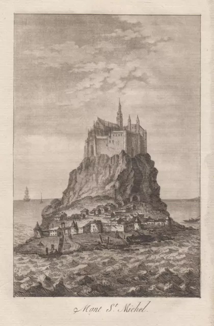 Mont-Saint-Michel Deptm. Manche Original Aquatinta Breton 1800