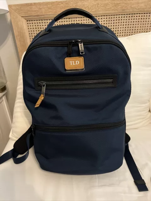 Authentic TUMI Alpha Bravo Essential Travel Backpack Pockets Blue
