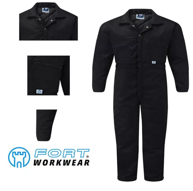 Mens Work Coveralls Overalls Warehouse Garage Mechanics Boiler Zip Pockets Suit