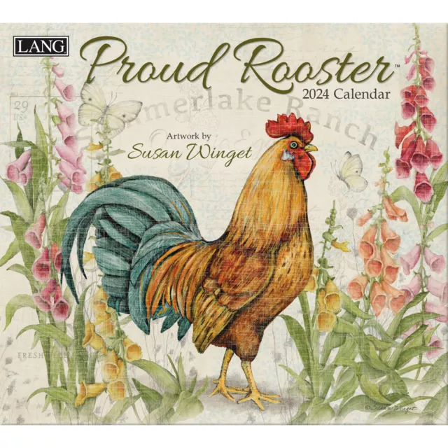 Lang 2024 Calendar Proud Rooster Calender Fits Wall Frame