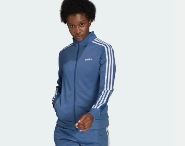 Giacca a maglia Adidas Essentials junior ragazze blu taglia UK 13-14 anni *REF131