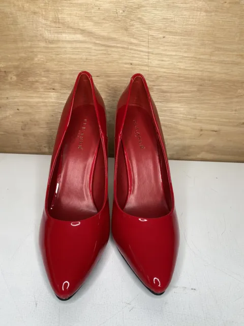 UK 8 Pleaser Seduce 420 Red Patent 5” Heel Pointed Toe Classic Court Shoes