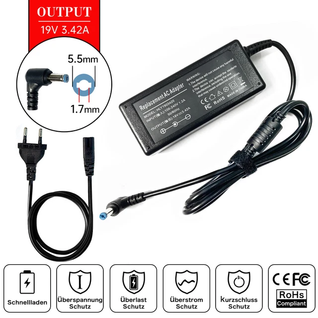 40W AC Adapter Charger For Acer Monitor G236HL, H236HL, S230HL, S231HL – 19V Power Supply With Cable