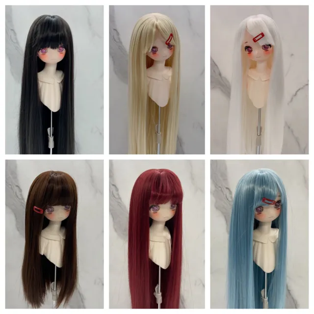 Dolls Accessories Straight Long with Bangs Wigs for 1/3 1/4 1/6 BJD Dolls DIY