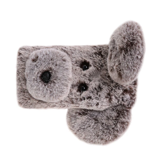 Doux chien en peluche à motifs cas de téléphone mignon mode hiver garder 8