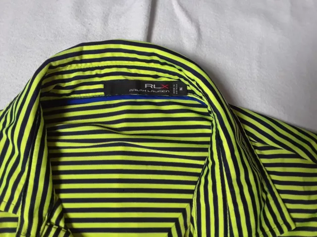 RALPH LAUREN GOLF Shirt mens Neon Green Black M Stripes Rlx C7 $16.26 ...