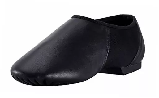 Leather Jazz Shoe Women/Men Slip-on 10.5 Women/10.5 Men Black