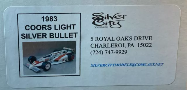 1983 Coors Sliver Bullet Indycar 1/25 Sliver City Models with decals
