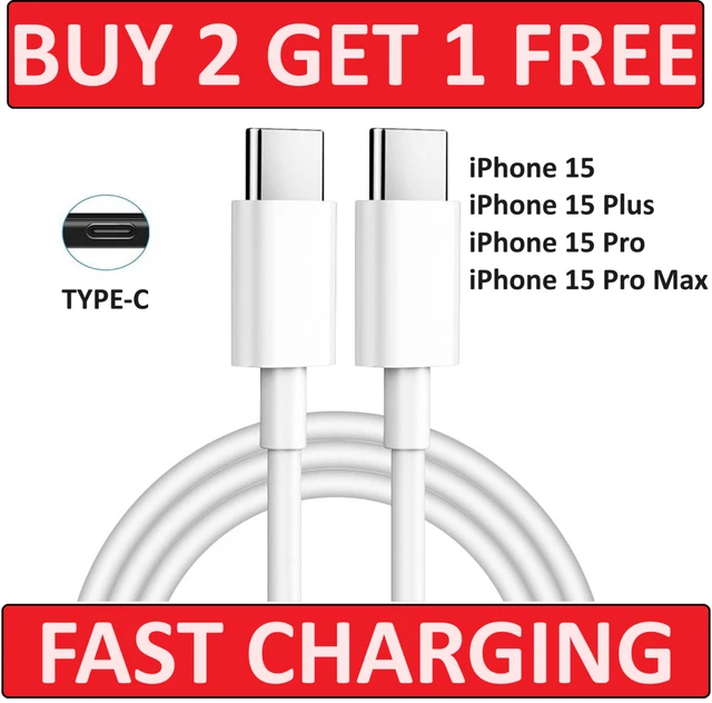 Type C to Type C Cable USB C Fast Charger Lead Long For iPhone 15 Plus Pro Max