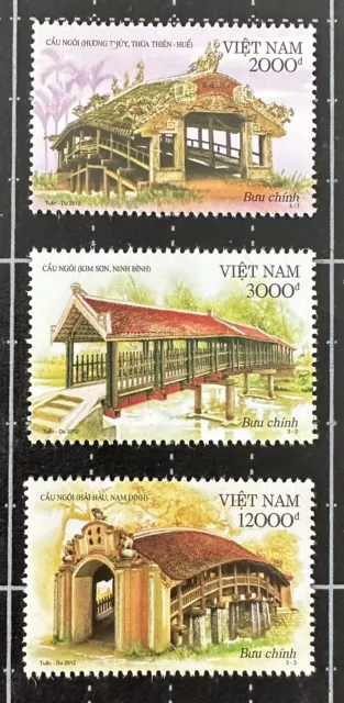 Vietnam 2012 Tiled Roof Bridges Stamp Architecture Mint MNH Southeast Asia