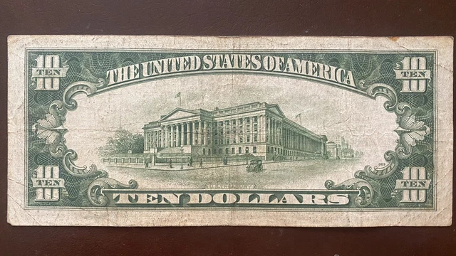 1934 A Ten Dollar Silver Certificate NORTH AFRICA Note $10 Bill Cir. #56490 2