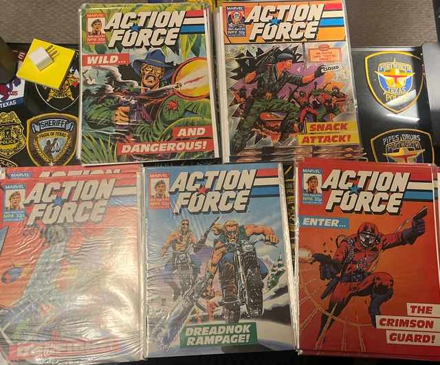 ACTION FORCE LOT OF 5 MARVEL UK COMIC Issues 4,5,6,7,8. March-April 1987