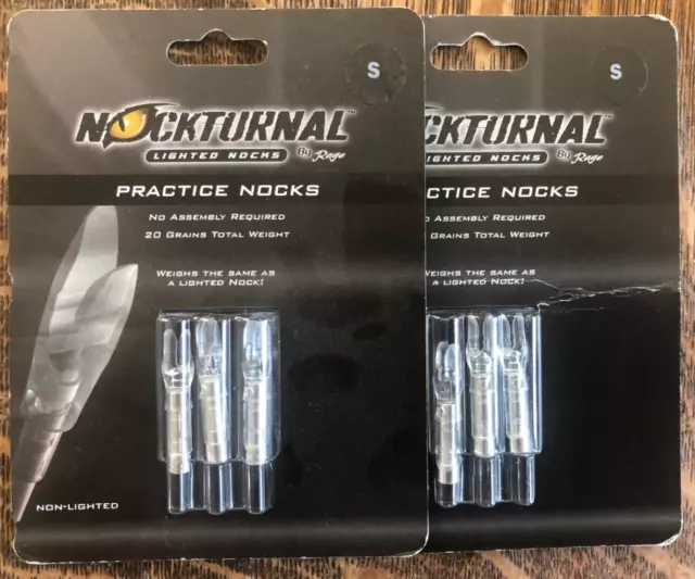 Nocturnal Practice ( S ) Nocks 3 Pack ( 2 - Packs ) FITS INSIDE DIAMETER .244