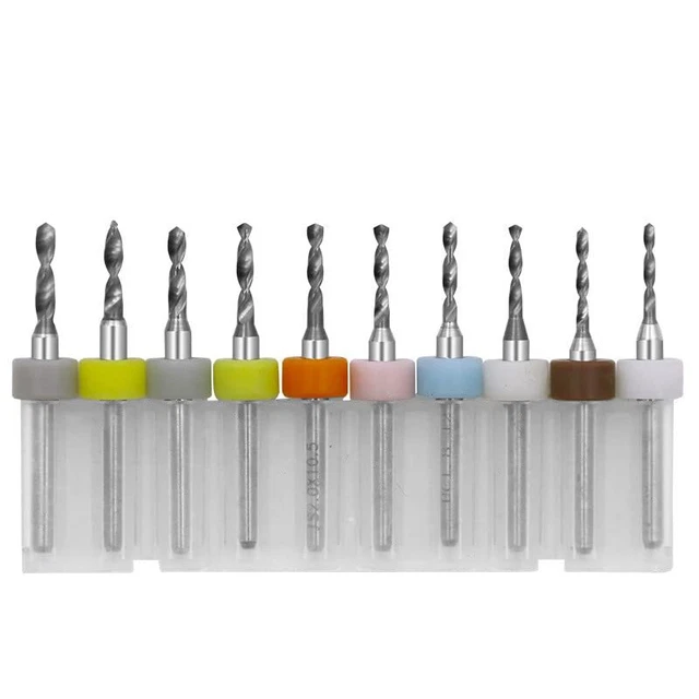 PCB Drill Bits Set Spiral Flute Carbid1.5mm-2.4mm 1/8" Spiral Flute Carving B...