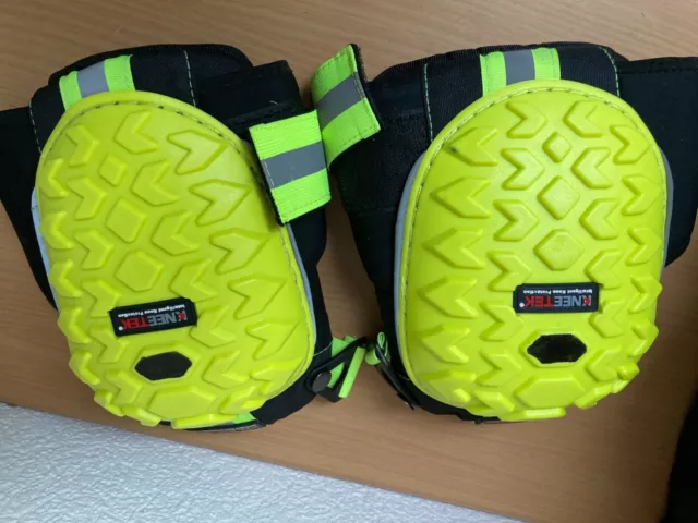 Kneetek HiVis Knieschoner Knieschützer Reflektierend Signalgelb Neu! 1 Paar