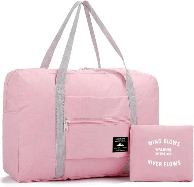 Foldable Travel Duffel Bag Tote Carry on Luggage Bag Spirit Sports Gym Bag Pink