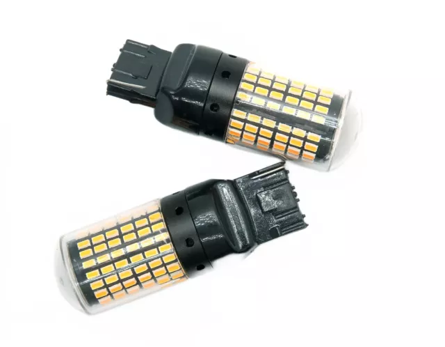 Turn Signal Light brake Reverse Lamp Bulb 7440 T20 LED W21W CANBUS Amber Car x2 2