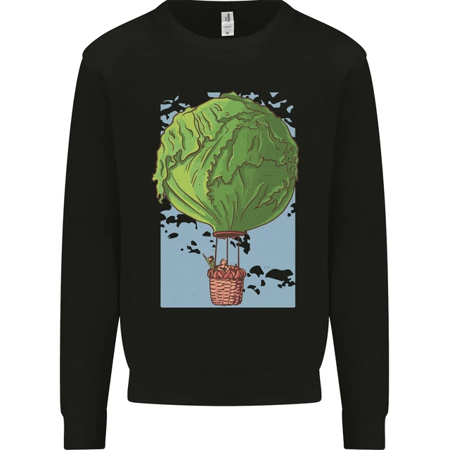 Divertente Lettuga Mongolfiera Uomo Felpa Maglione