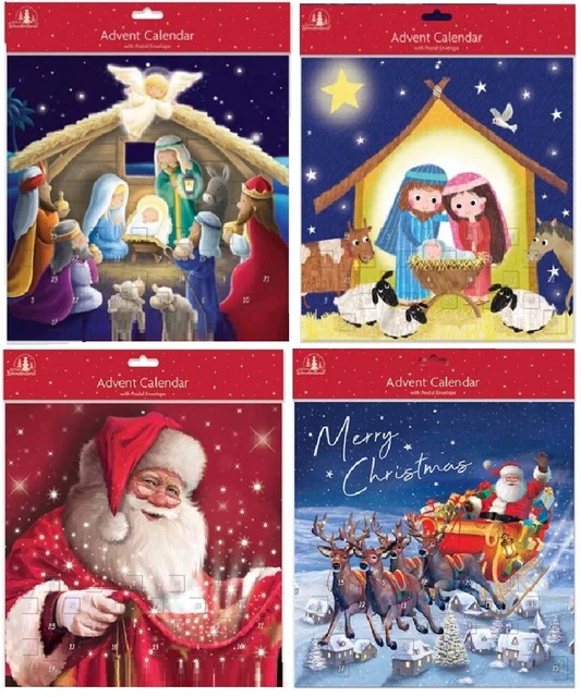 PACK OF 2 Advent Calendar Nativity Christmas Calendars Kids Countdown