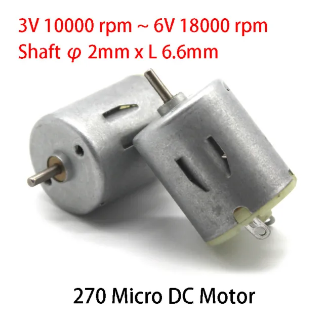 270 Micro DC Motor High Speed 3V 10000 rpm 6V 18000 rpm Toy DIY Electric Motors