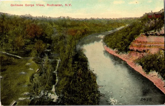 Aerial View, Genesee Gorge Rochester NY c1912 Vintage Postcard U25
