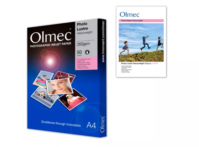 Olmec 260gsm Photo Lustre Inkjet Paper A4/50 Sheets (OLM59A4)