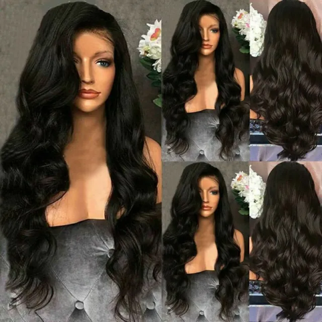 Women Full Wig Brazilian Remy Human Hair Body Wave-Lace Front Human Hair Wigs DE
