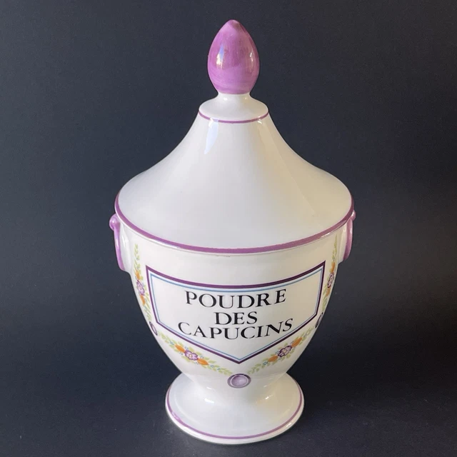 ANCIEN POT D'APOTHICAIRE, pot à pharmacie en porcelaine Ascabios