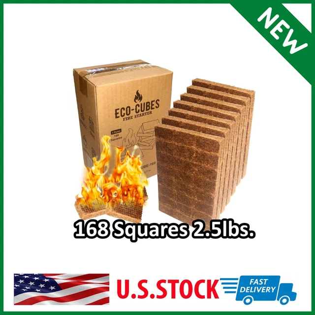 FIRE STARTER CUBES 168 Pieces Eco Squares Lighter for Charcoal Grill