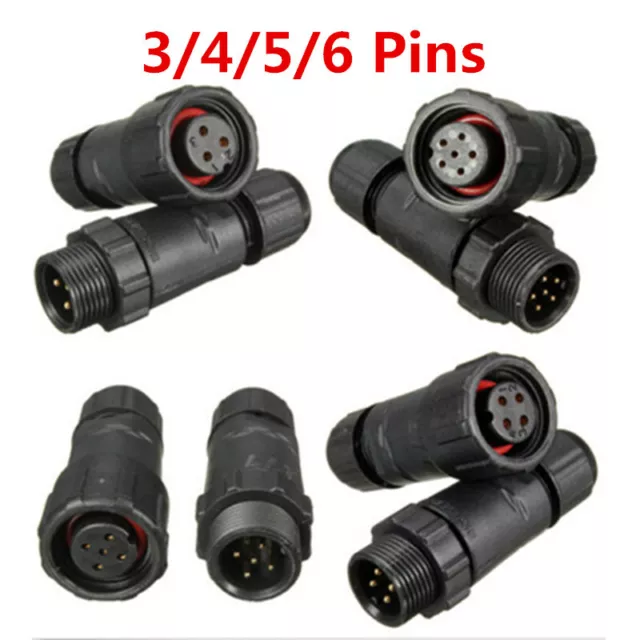 IP68 3/4/5/6 Pins Outdoor Waterproof Electrical Cable Connector Plug Socket GL