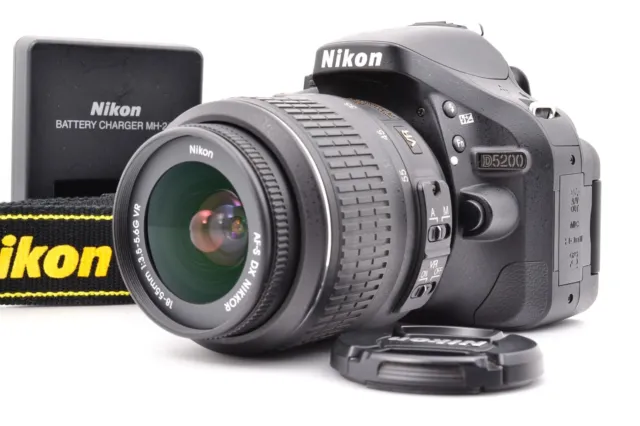 Top Mint Nikon D5200 24.1MP Digital Camera Black Body 18-55mm VR Lens 301 shots