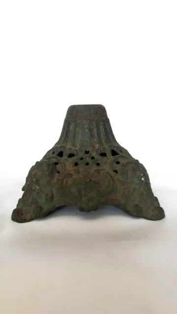 Antique Victorian Cast Iron Solid Kerosene Paraffin Oil Lamp Base Bottom