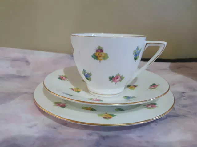 Minton English Bone China Cup, Saucer & Plate Trio