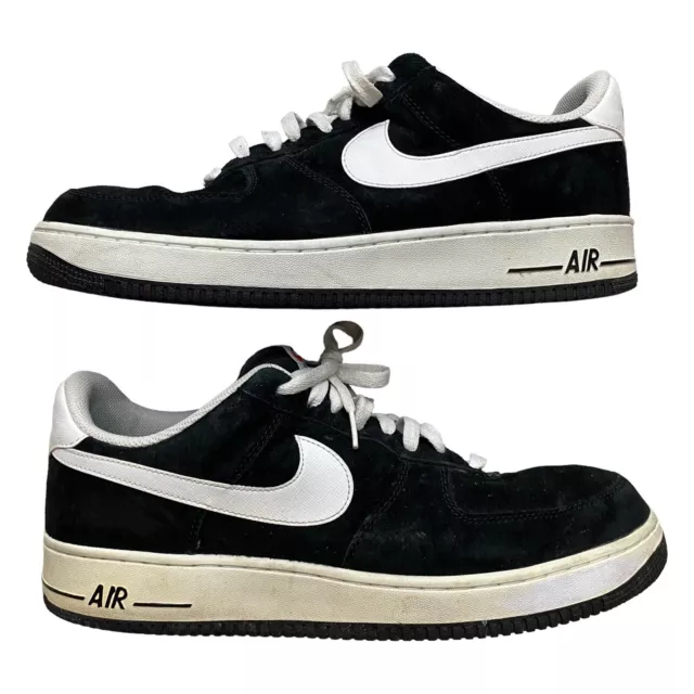 Nike Air Force 1 '07 Sneakers Black Suede Pale Ivory Size 12 AO2409-001 AF1
