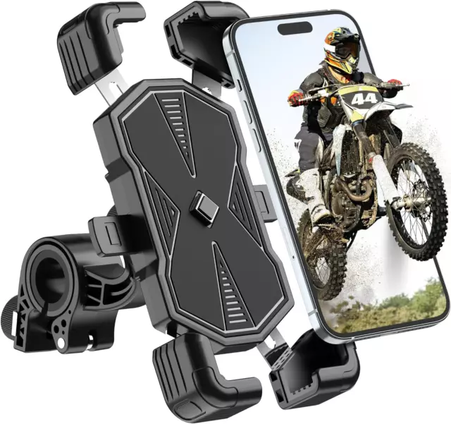 Bici porta telefono cellulare, universale impermeabile super sensibile 360  rotante supporto per telefono cellulare moto per smartphone da 5,5-6,8  pollici